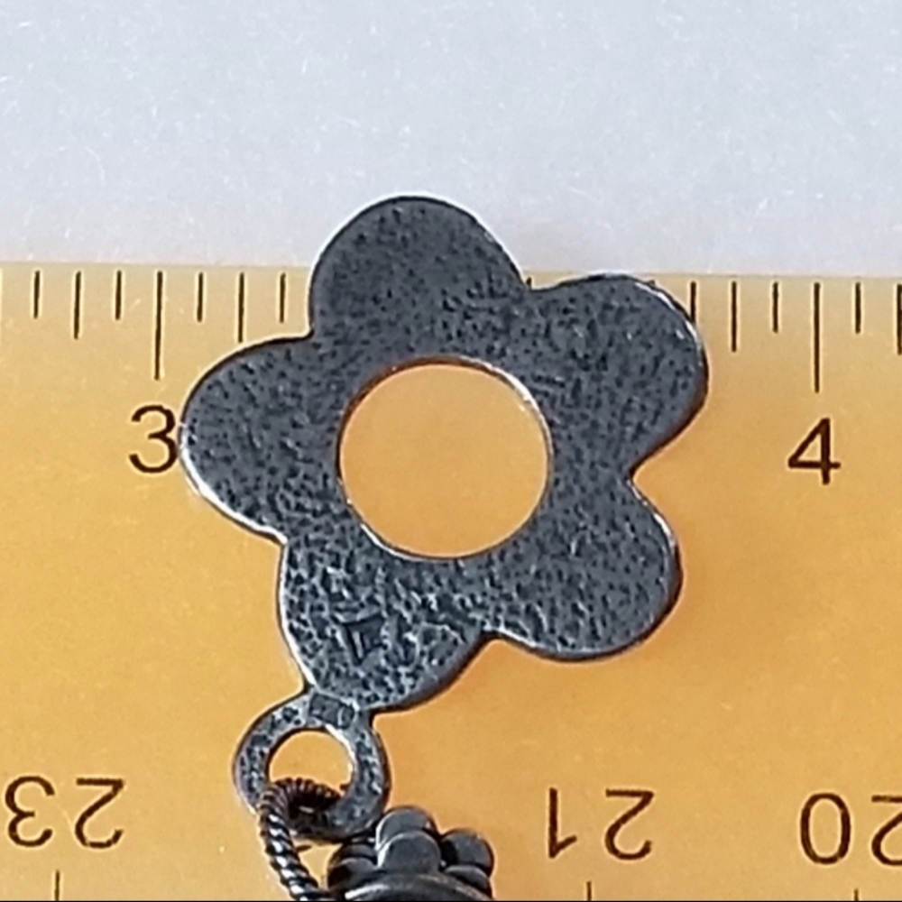Rare Silpada Sterling Silver Flower Links Bracelet - Picture 9 of 10